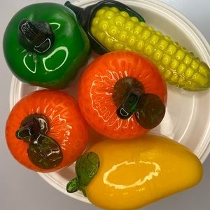Murano Glass Fruits and Veggies, 5 pieces